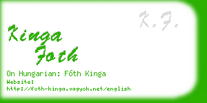 kinga foth business card